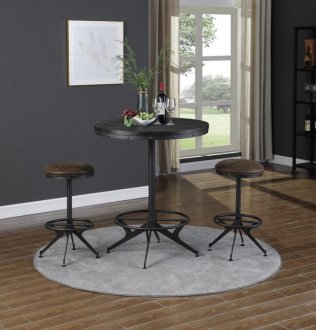 182270 5Pc Bar Set in Wire Brushed Black by Coaster