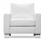 Contemporary White Bycast Leather Sectional Sofa W/Tufted Seats