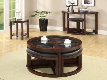 CM4321 Crystal Cove II Coffee Table in Dark Walnut w/Options [FACT-CM4321 Crystal Cove II]