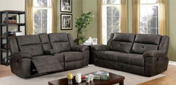 Chichester Recliner Sofa CM6943 in Dark Brown Fabric-Like Vinyl [FAS-CM6943-Chichester]