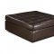 Brown Tufted Top Grain Italian Leather Modern Sectional Sofa