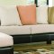 Beige Microfiber Modern Sectional Sofa W/Dark Bycast Base