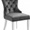 Carmen Dining Chair 743 Set of 2 Grey Velvet Fabric by Meridian