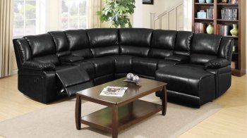 8300 Reclining Sectional Sofa in Black Bonded Leather w/Options [EGSS-8300]