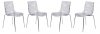 Astor Set of 4 Dining Chairs AC20CL in Clear by LeisureMod