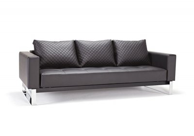 Cassius Black Leatherette Convertible Sofa Bed