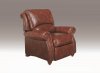 Leather Italia Classic Brown Hanover Push Back Recliner