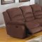 Chocolate Fabric Modern Reclining Sofa & Loveseat Set w/Options