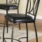 Glass Top & Black Metal Base 5Pc Counter Height Dining Set