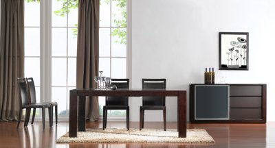 Colibri Modern Dining Table by J&M in Dark Walnut w/Options