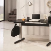 801315 Office Desk in Black & Silver Tone w/Adjustable Height