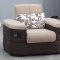 Cream Fabric & Brown Vinyl Two-Tone Modern Sofa Bed w/Options