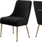 Owen Dining Chair 744 Set of 2 Black Velvet Fabric by Meridian