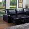 Black Bonded Leather Match Modern Sectional Sofa w/Ottoman