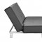 Black Leatherette Modern Convertible Sofa Bed with Folding Arms