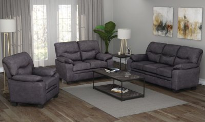 Meagan Sofa & Loveseat Set 506564 in Charcoal by Coaster