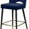 Kelly Counter Stool 791 Set of 2 Navy Velvet Fabric by Meridian