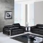 U7940 Sofa in Black Bonded Leather by Global w/Options