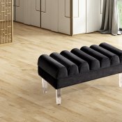 Caterpiller Bench in Charcoal Grey Velvet Fabric