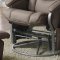 Beige Leatherette Modern Swivel Glider Chair w/Ottoman