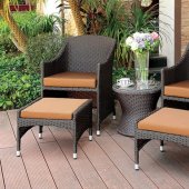 Almada Outdoor Patio 5PC Set CM-OT2550 in Espresso & Orange