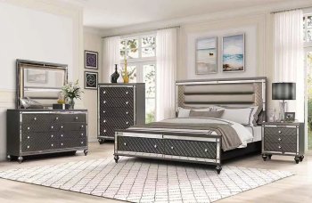 B270 Bedroom Set 5Pc in Dark Gray by FDF [FDBS-B270]