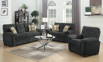 Fairbairn Sofa & Loveseat Set 506584 in Charcoal by Coaster [CRS-506584-Fairbairn]