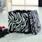 White Zebra Fabric Modern Storage Ottoman w/Wood Legs