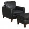 Clancy Sofa & Loveseat Set in Black Leather