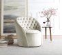 Alessio Accent Chair 501 in Cream Velvet by Meridian