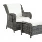 Du Jour Outdoor Patio Chair & Ottoman in Gray/White by Modway