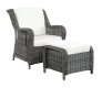 Du Jour Outdoor Patio Chair & Ottoman in Gray/White by Modway