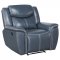 Sloane Motion Sofa 610271 Blue Leatherette by Coaster w/Options