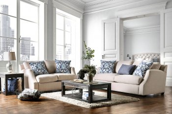 Beltran Sofa SM3057 in Beige Chenille Fabric w/Options [FAS-SM3057-Beltran]