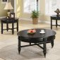 Rich Black Finish Classic Coffee Table w/Optional End Table