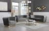 Bellini Sofa 669 in Grey Velvet Fabric by Meridian w/Options