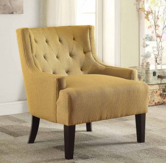 Dulce Accent Chair 1233MD in Mustard Fabric by Homelegance