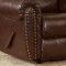 Cognac Brown Bonded Leather Living Room Sofa w/Recliner Seats