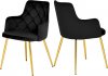 Salvatore Dining Chair 757 Set of 2 Black Velvet Fabric Meridian