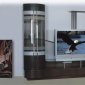 Wenge Finish Modern Wall Unit With Display Cabinet