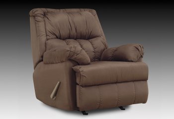 Chocolate Plush Microfiber Contemporary Rocker Recliner [HLRC-R879]