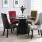 Black Satin Finish Modern 5Pc Dining Set w/Optional Color Chairs