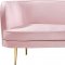 Vivian Sofa 694 in Pink Velvet Fabric by Meridian w/Options