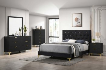 Kendall Bedroom Set 5Pc 224451 in Black by Coaster [CRBS-224451 Kendall]