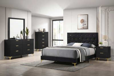 Kendall Bedroom Set 5Pc 224451 in Black by Coaster