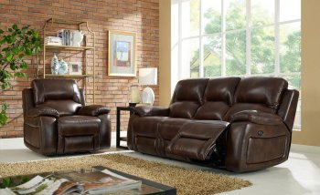 Margaret Reclining Sofa in Brown w/Optional Items [ADS-Margaret]