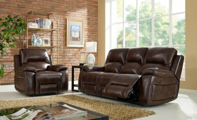 Margaret Reclining Sofa in Brown w/Optional Items