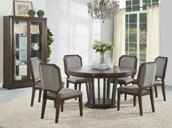 Selma Round Dining Table 64085 in Tobacco & Gray by Acme [AMDS-64085-Selma]