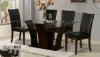 Dark Brown 5Pc Modern Dining Set w/Clear Glass Top & Tulip Base