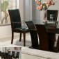 Dark Brown 5Pc Modern Dining Set w/Clear Glass Top & Tulip Base